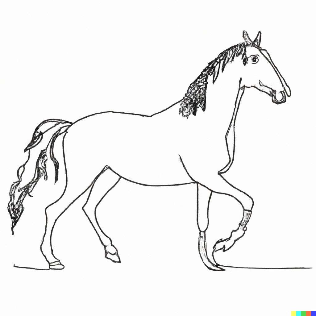 a horse, one-line drawing